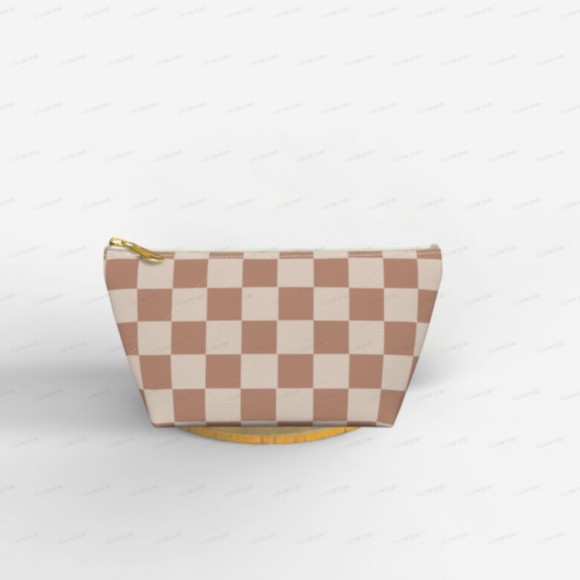 Checkered Tan and Cream Mini Bag - Picture 1 of 3